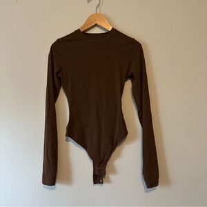 Skims fits everybody Brown Long Sleeve crewneck Bodysuit